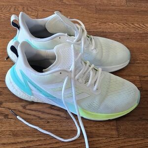 Adidas White and Teal Athletic Shoes
